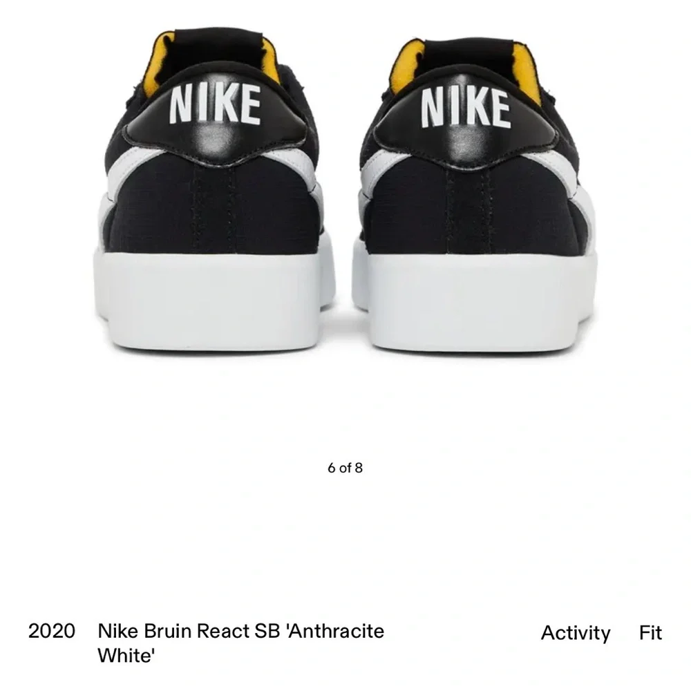Nike bruin react sb Nike Black and White Athletic Shoes